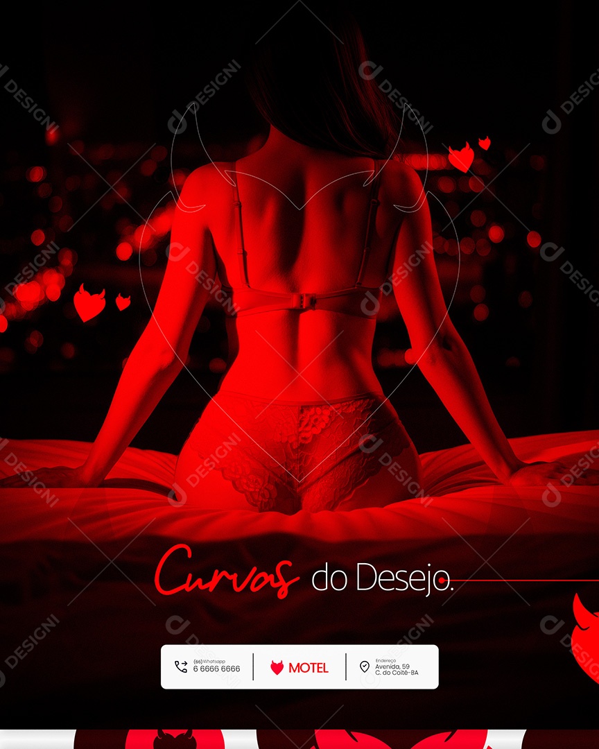Motel Post Sex shop Curvas do Desejo Social Media PSD Editável