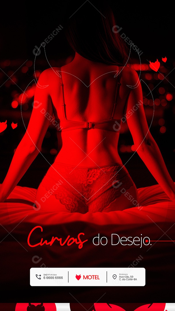 Motel Post Sex shop Curvas do Desejo Story Social Media PSD Editável