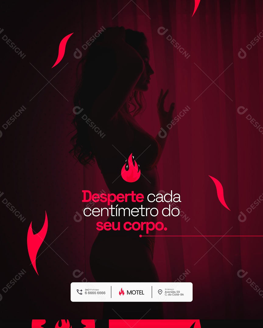 Motel Post Sex shop Desperte cada centímetro do Seu Corpo Social Media PSD Editável