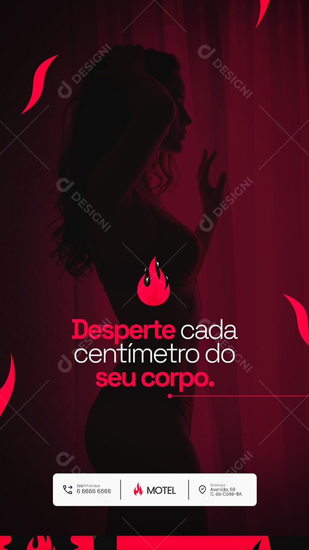 Motel Post Sex shop Desperte cada centímetro do Seu Corpo Story Social Media PSD Editável