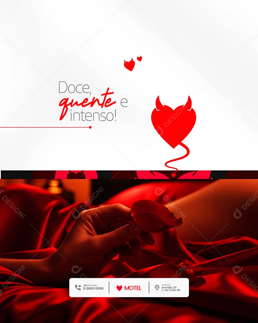 Motel Post Sex shop Doce Quente e Intenso Social Media PSD Editável