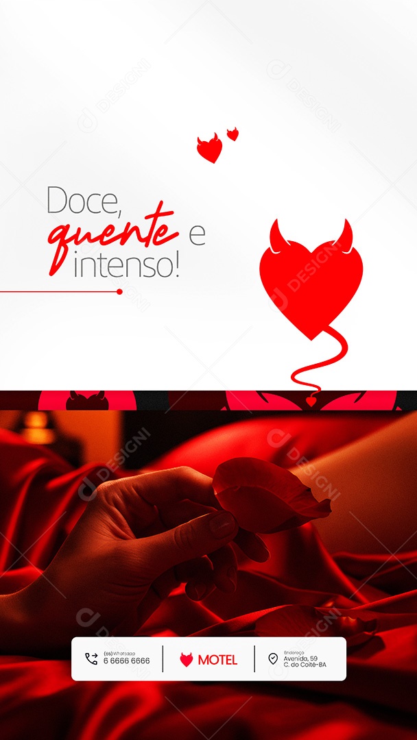 Motel Post Sex shop Doce Quente e Intenso Story Social Media PSD Editável