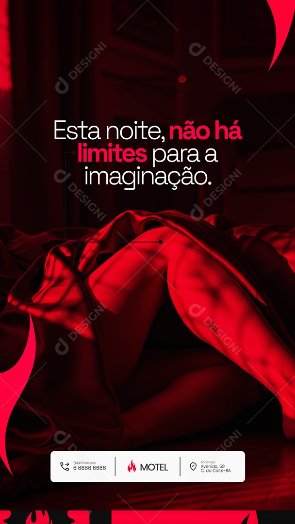 Motel Post Sex shop Esta Noite não há Limites Story Social Media PSD Editável