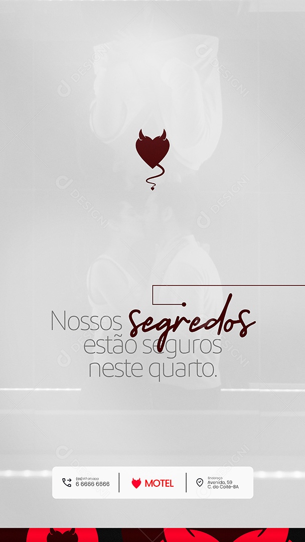 Motel Post Sex shop Nossos Segredos Estão Seguros Story Social Media PSD Editável