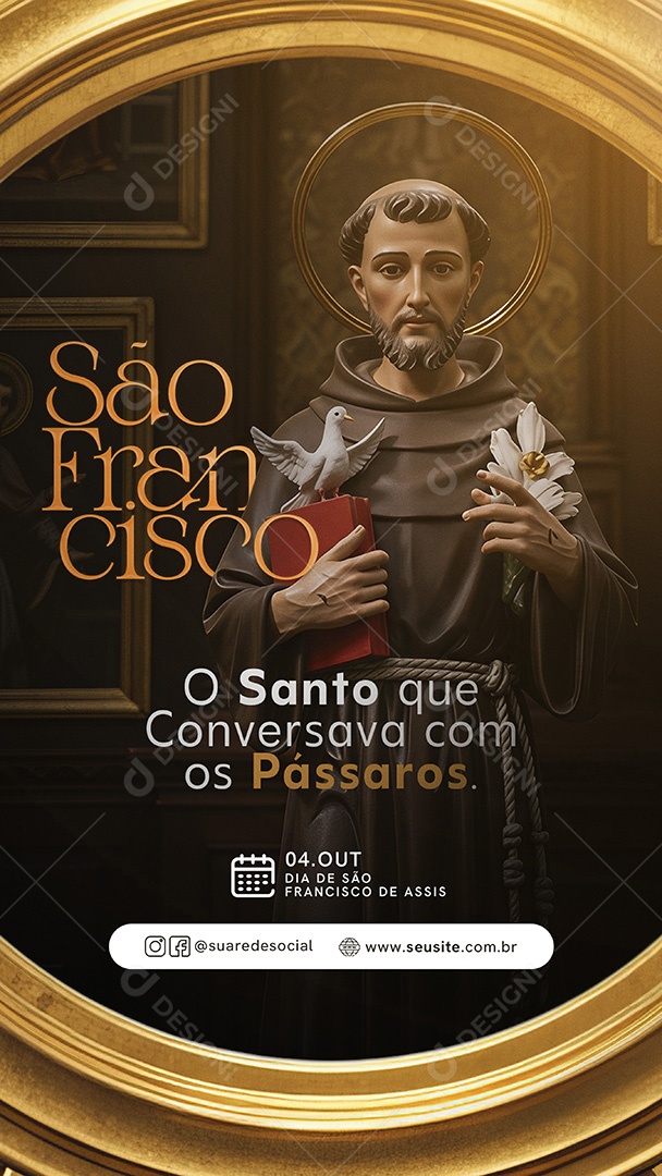 Story Dia de São Francisco de Assis 04 de Outubro Social Media PSD Editável