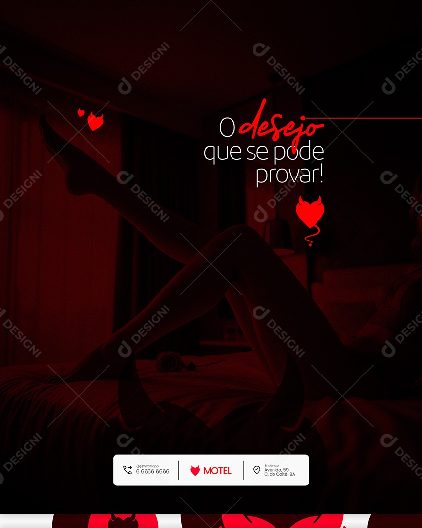 Motel Post Sex shop o Desejo que se Pode Provar Social Media PSD Editável