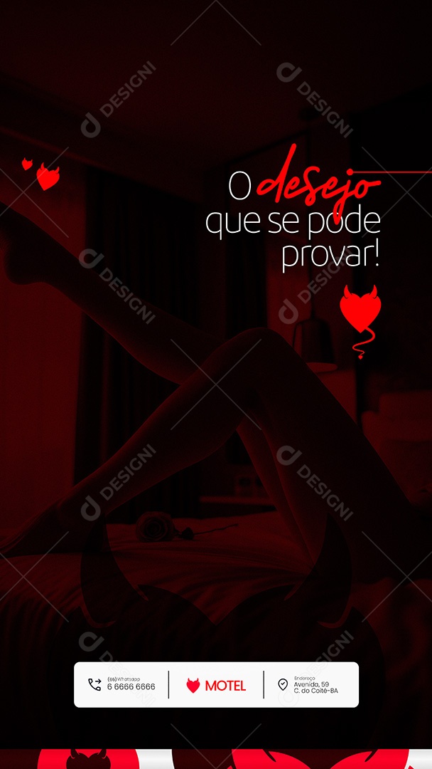 Motel Post Sex shop o Desejo que se Pode Provar Story Social Media PSD Editável