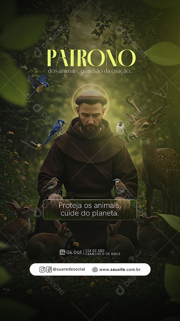 Story Dia de São Francisco de Assis 04 de Outubro Social Media PSD Editável