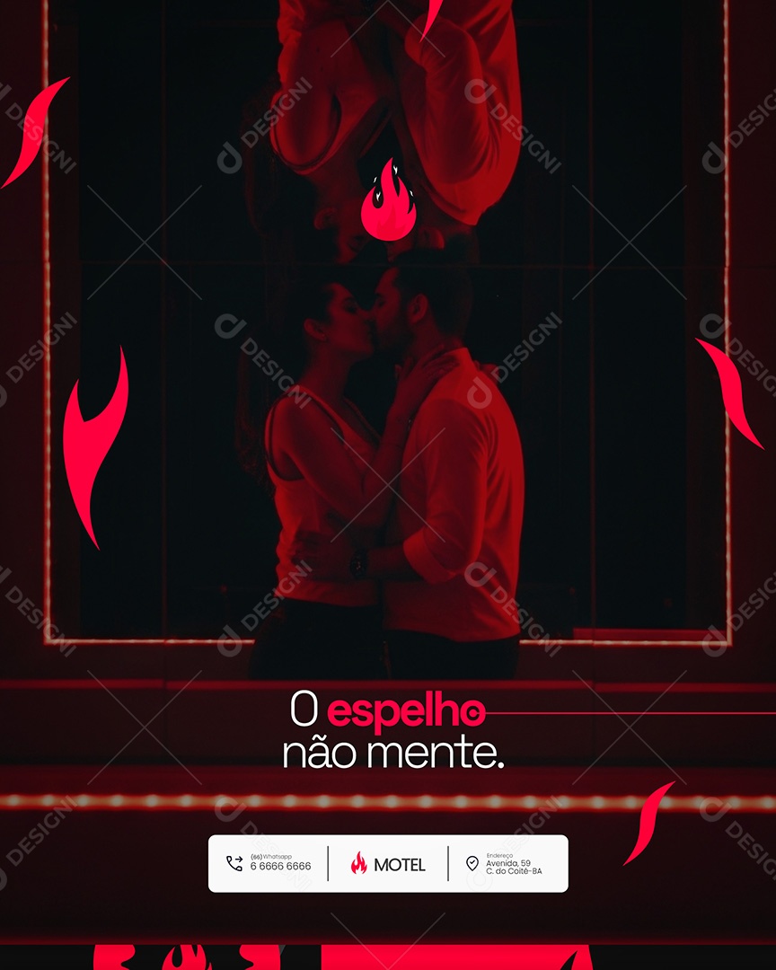 Motel Post Sex shop o Espelho não Mente Social Media PSD Editável