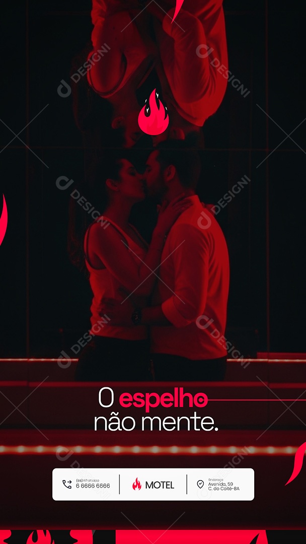 Motel Post Sex shop o Espelho não Mente Story Social Media PSD Editável