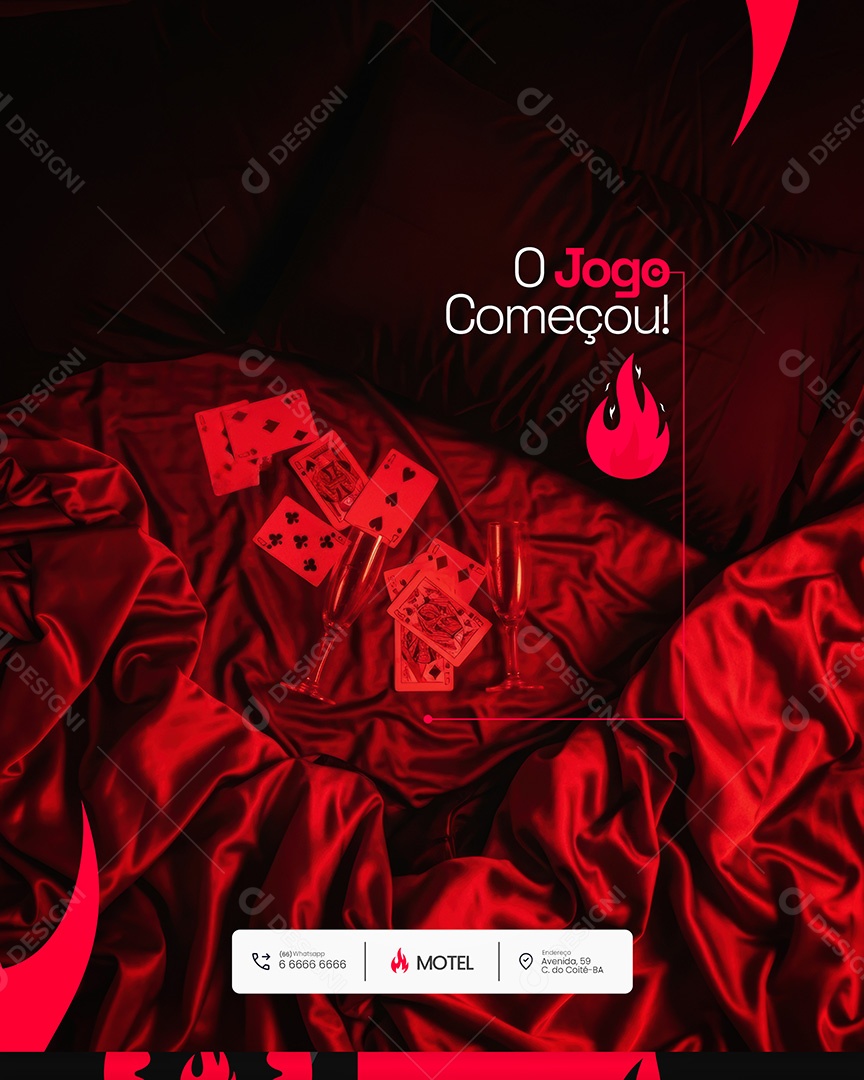 Motel Post Sex shop o Jogo Começou Social Media PSD Editável