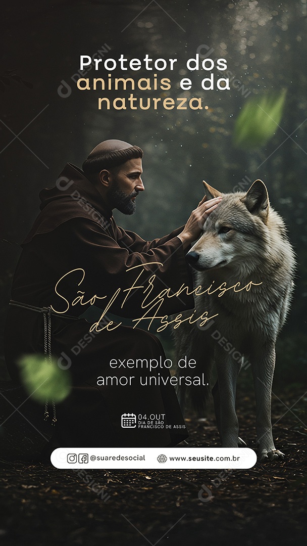 Story Dia de São Francisco de Assis 04 de Outubro Social Media PSD Editável