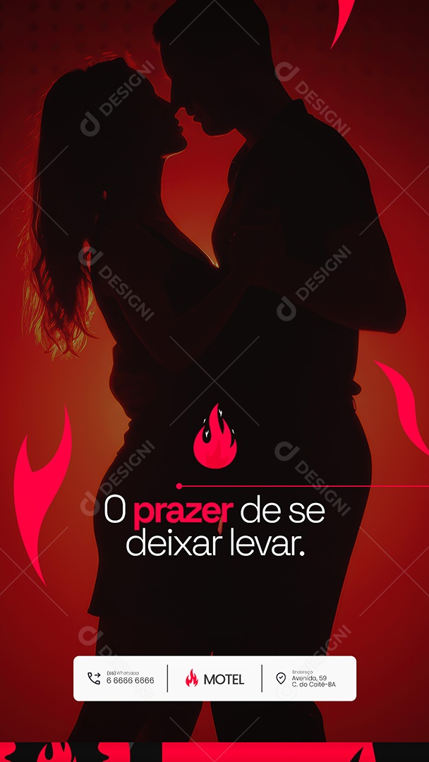 Motel Post Sex shop o Prazer de se Deixar Levar Story Social Media PSD Editável