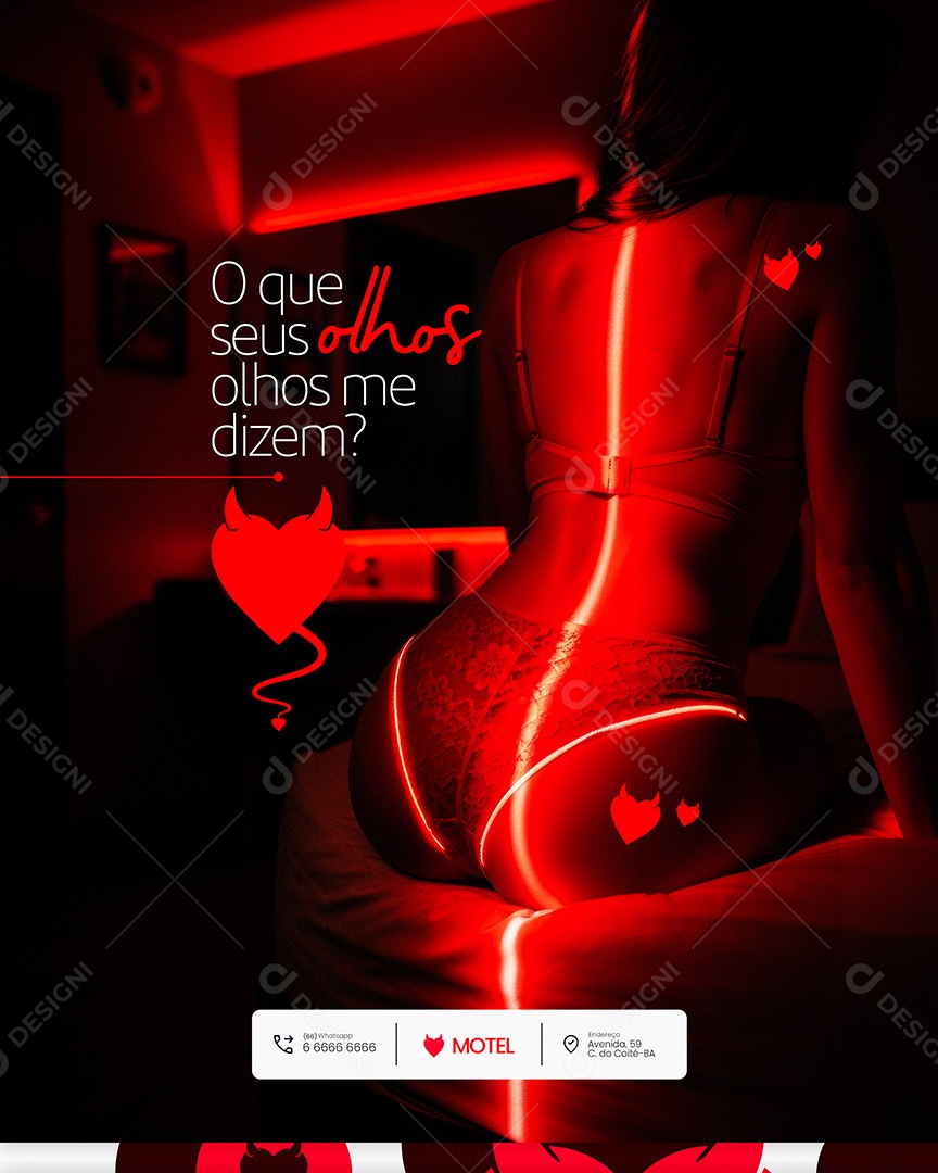 Motel Post Sex shop o Que Seus Olhos Dizem Social Media PSD Editável