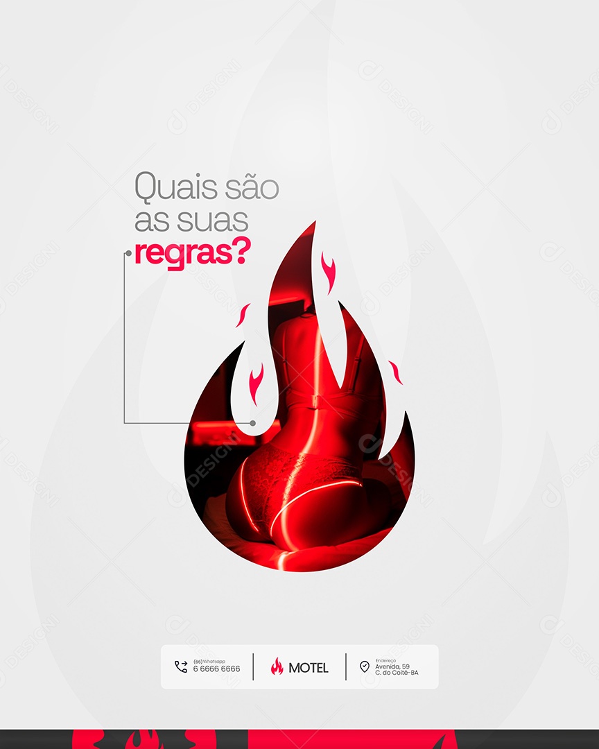 Motel Post Sex shop Quais são as suas Regras Social Media PSD Editável