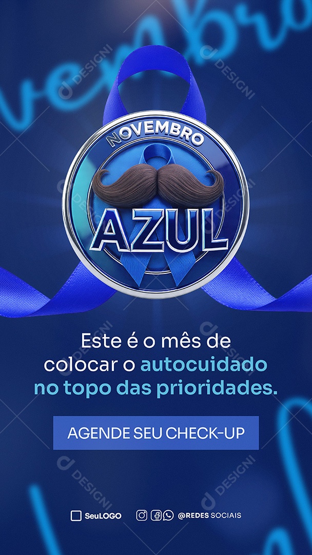 Story Novembro Azul Social Media PSD Editável