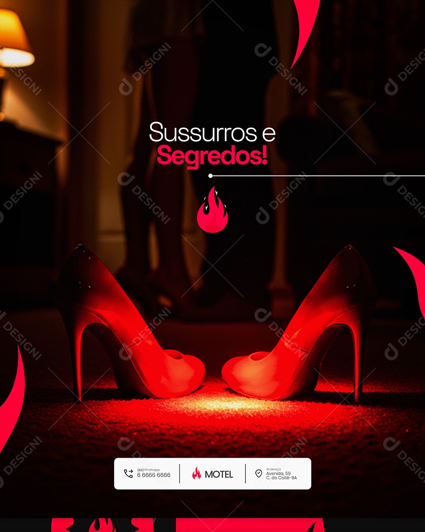 Motel Post Sex shop Susurros e Segredos Social Media PSD Editável