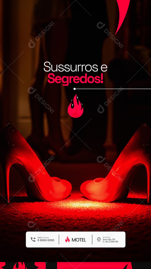 Motel Post Sex shop Susurros e Segredos Story Social Media PSD Editável