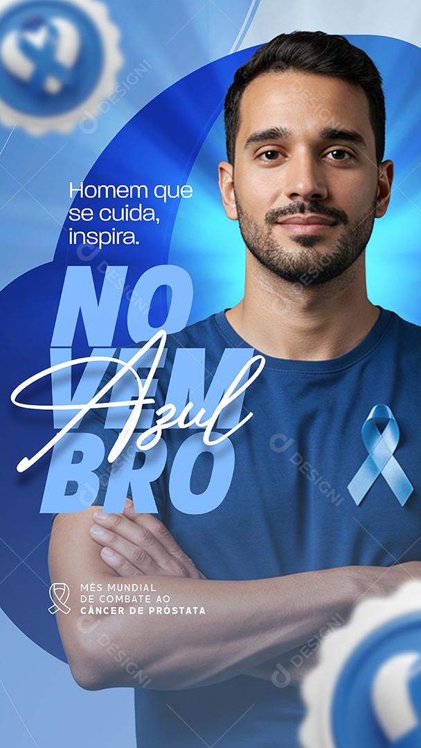 Story Novembro Azul Homem Que Se Cuida Inspira Social Media PSD Editável