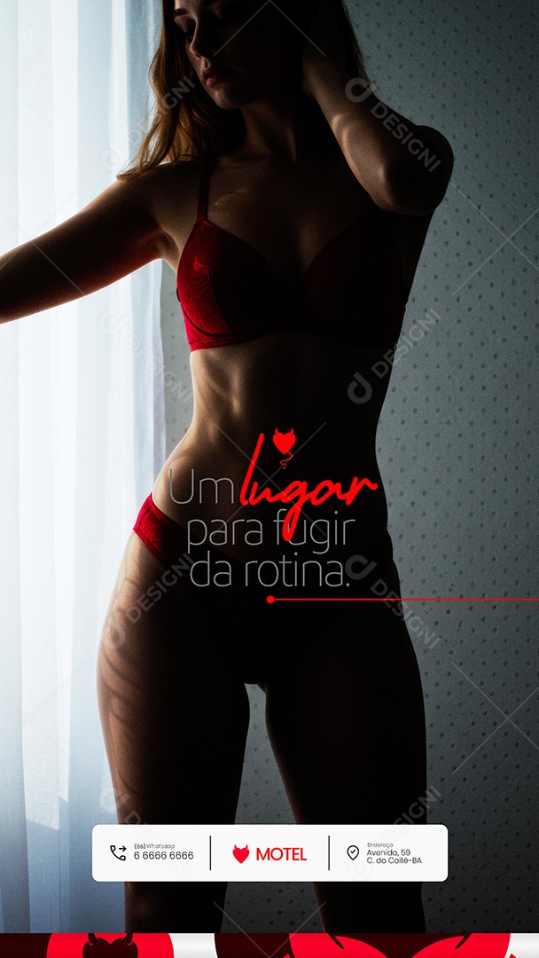 Motel Post Sex shop Um Lugar para Fugir da Rotina Story Social Media PSD Editável