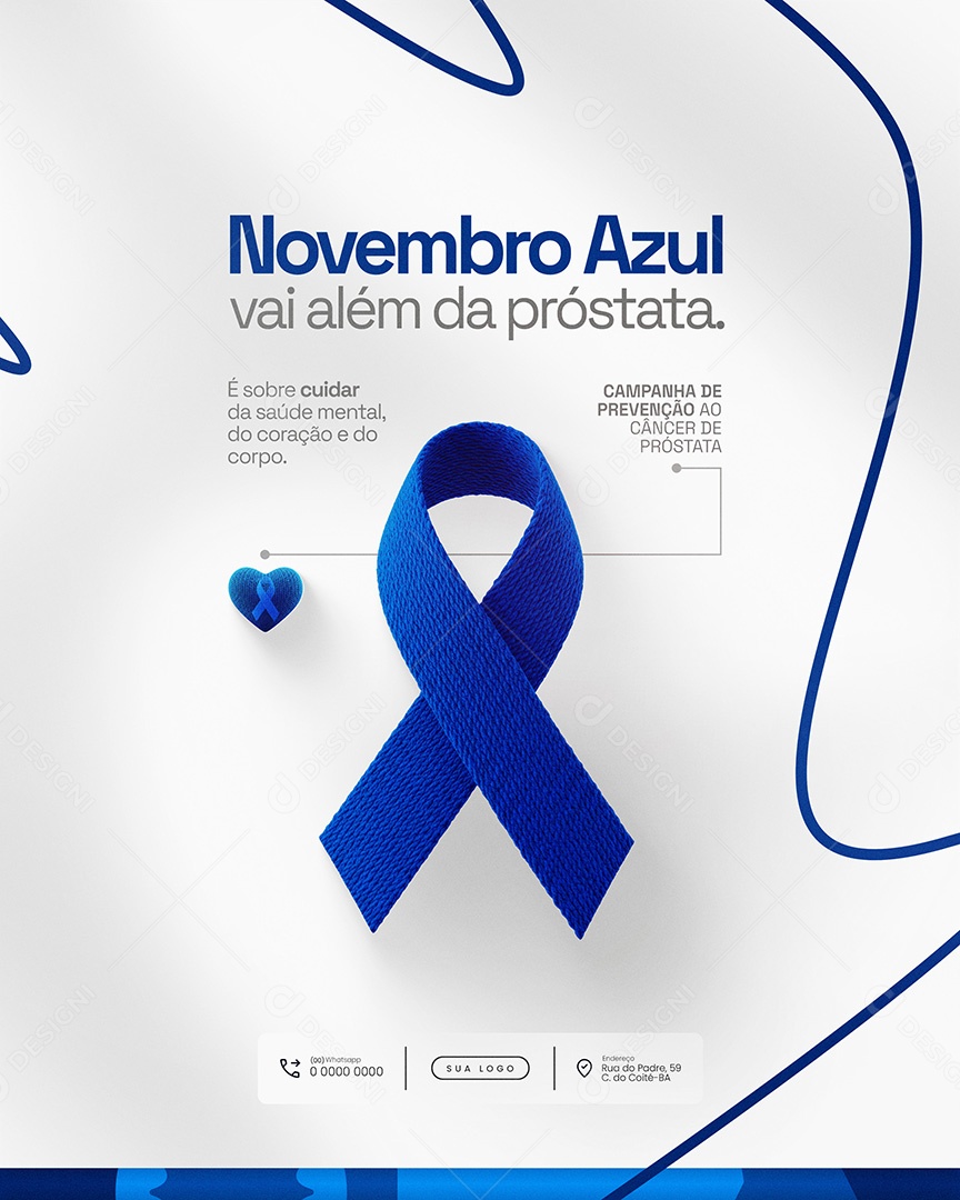 Novembro Azul Campanha Prevenção Câncer de Próstata Vai Além da Próstata Social Media PSD Editável