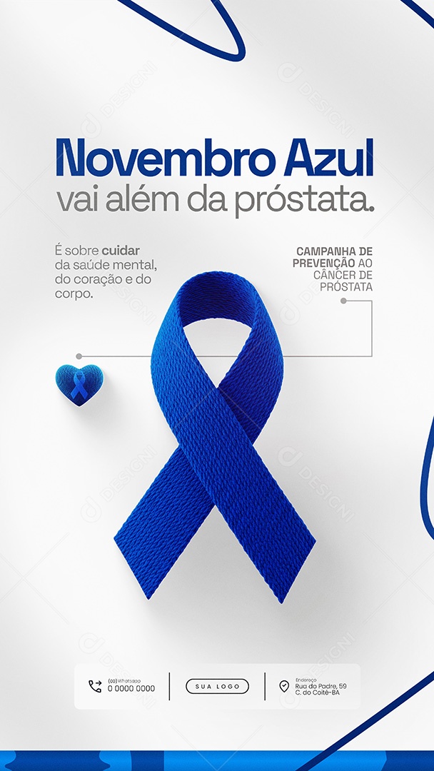 Novembro Azul Campanha Prevenção Câncer de Próstata Vai Além da Próstata Story Social Media PSD Editável
