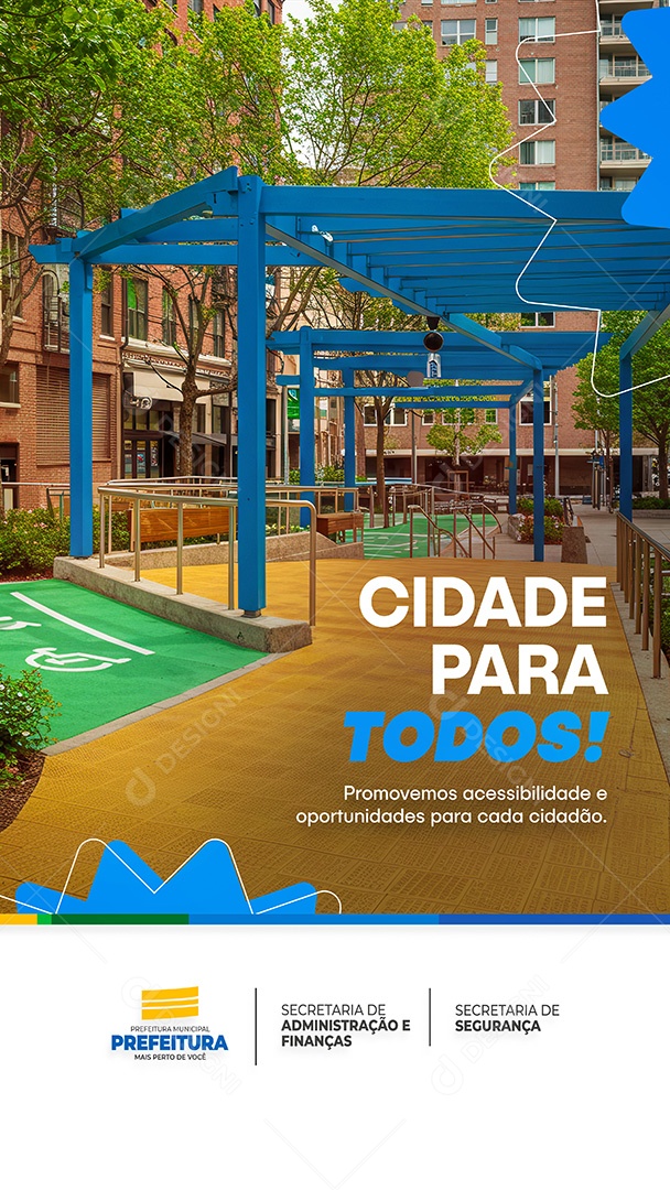 Prefeitura Flyer Cidade para Todos Story Social Media PSD Editável