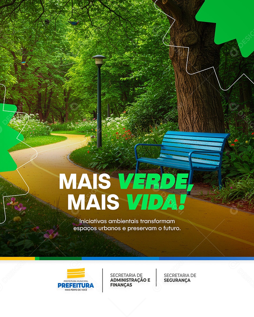Prefeitura Flyer mais Verde mais VIda Social Media PSD Editável