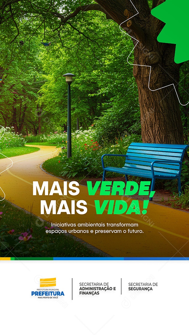 Prefeitura Flyer mais Verde mais VIda Story Social Media PSD Editável
