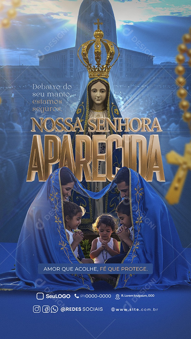 Story Dia de Nossa Senhora Aparecida 12 de Outubro Social Media PSD Editável