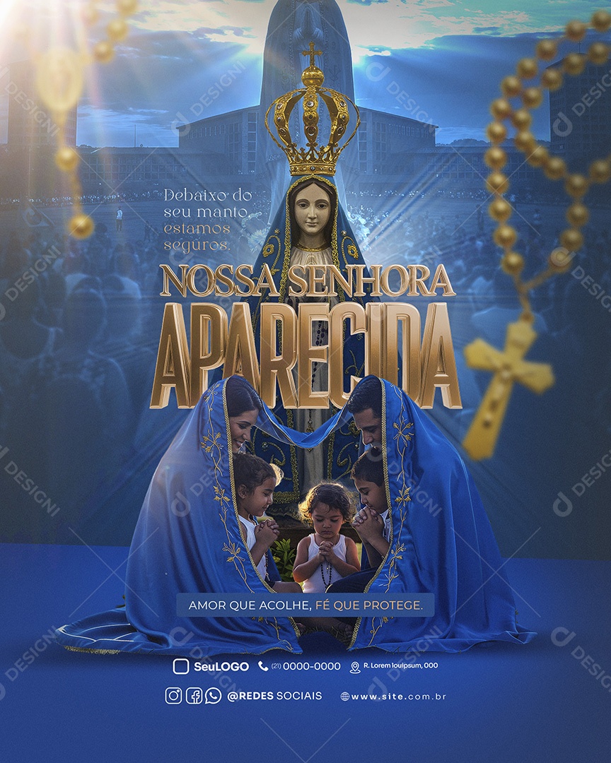 Dia de Nossa Senhora Aparecida 12 de Outubro Social Media PSD Editável