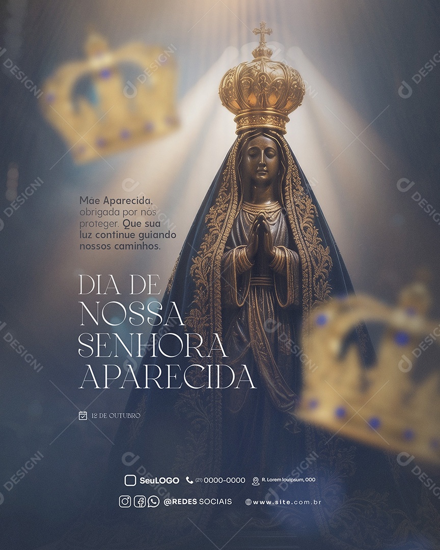 Dia de Nossa Senhora Aparecida 12 de Outubro Social Media PSD Editável