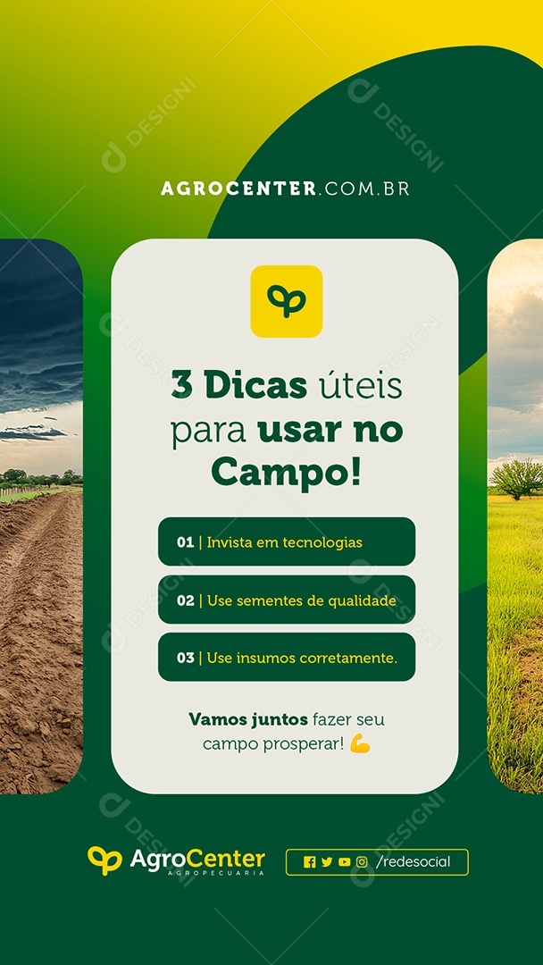 Story Agropecuária Três Dicas Úteis para Usar no Campo Social Media PSD Editável