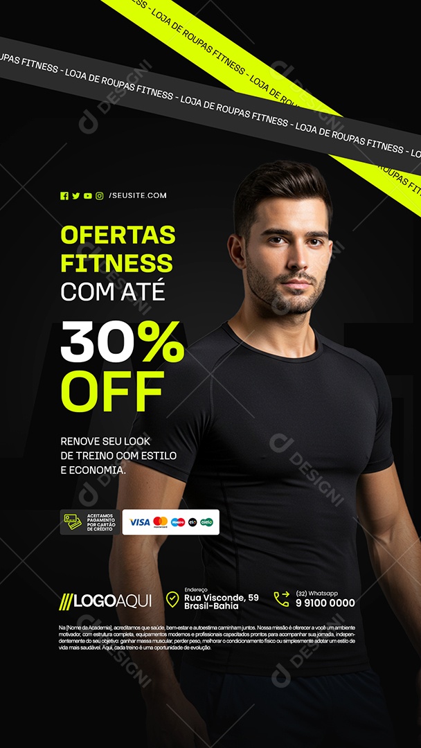 Story Loja de Roupas Fitness Ofertas Renove seu Look Social Media PSD Editável