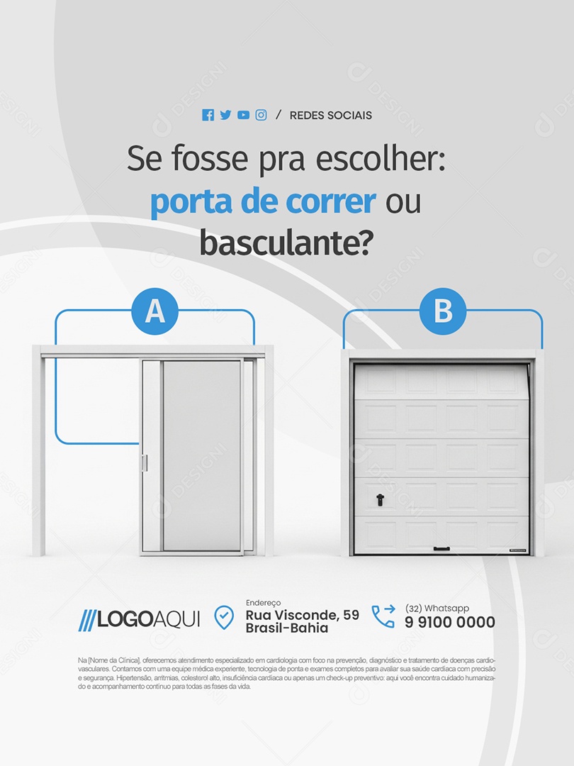 Vidraria Se Fosse Pra Escolher Porta de Correr Social Media PSD Editável