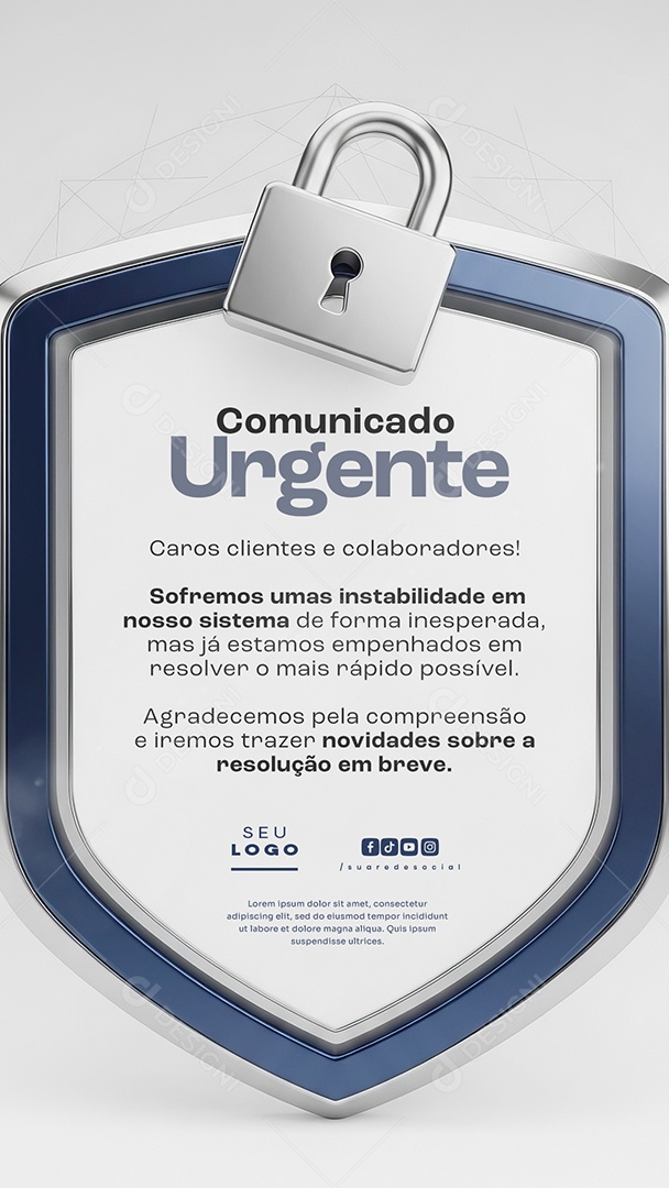 Story Comunicado Urgente Social Media PSD Editável