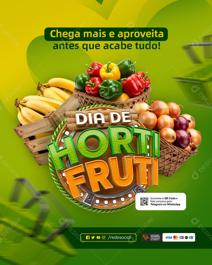 Supermercado Chega Mais e Aproveita Social Media PSD Editável