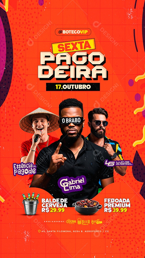 Story Flyer Próximos Shows Sexta Pagodeira Social Media PSD Editável
