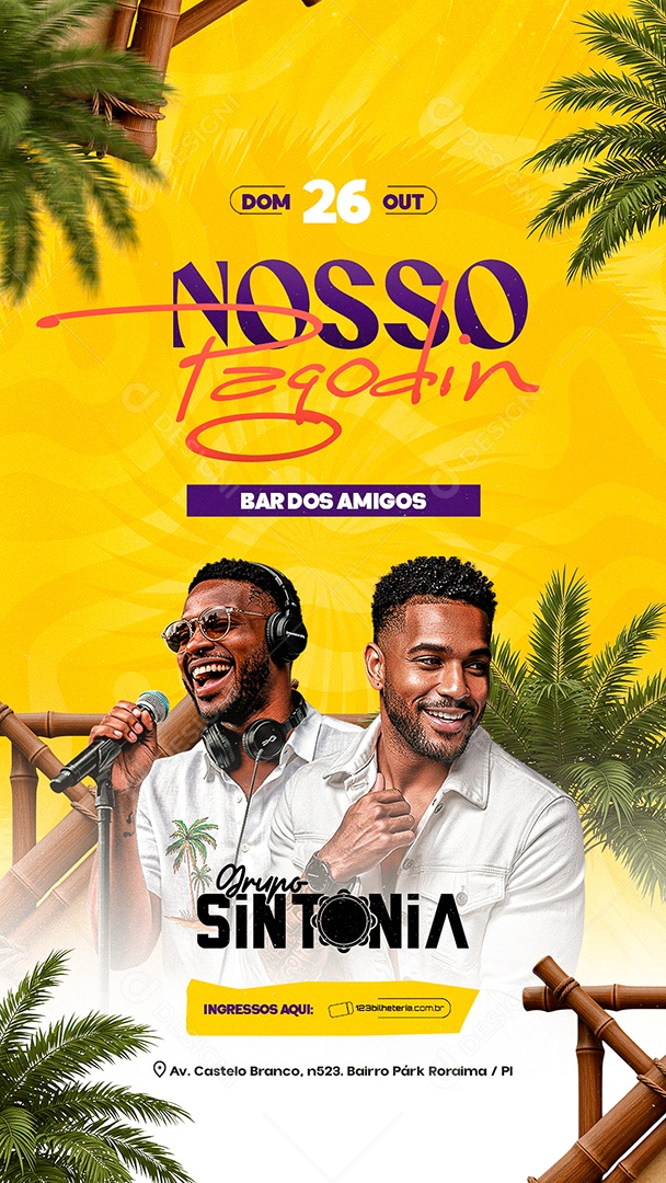 Story Flyer Próximos Shows Nosso Pagodin Social Media PSD Editável