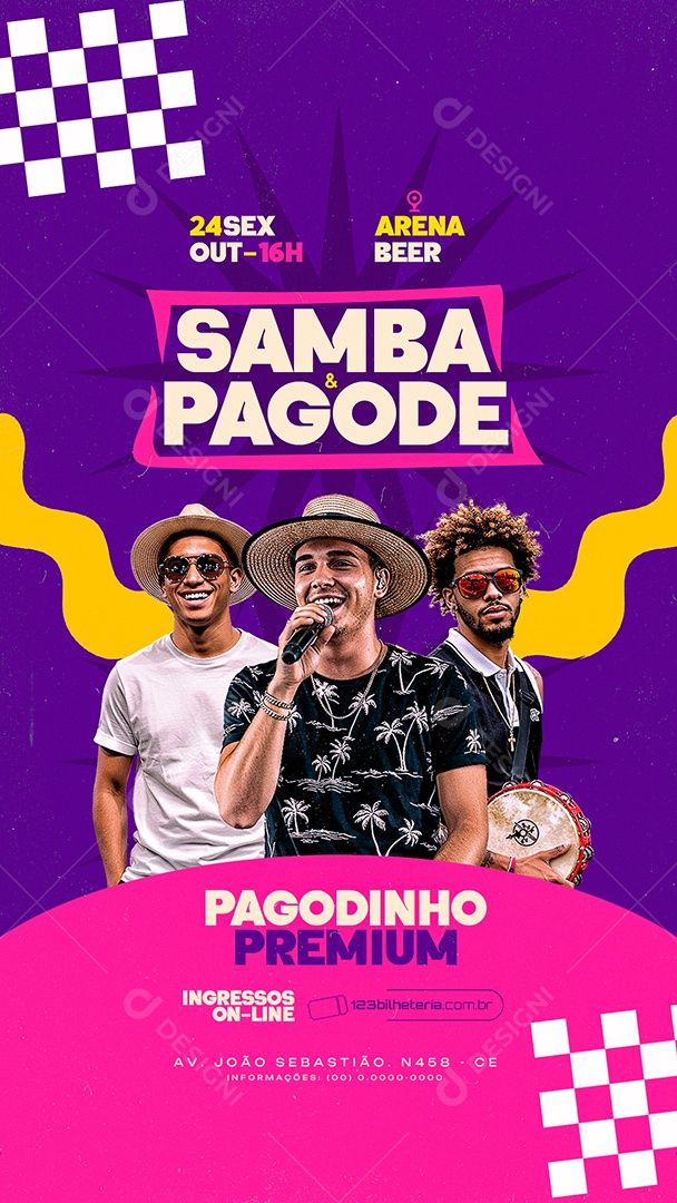 Story Flyer Próximos Shows Samba e Pagode Social Media PS Editável