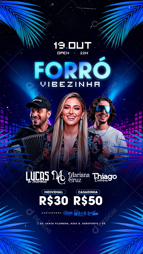Story Flyer Próximos Shows Forró Vibezinha Social Media PSD Editável