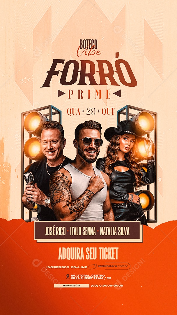 Story Flyer Próximos Shows Forró Prime Social Media PSD Editável