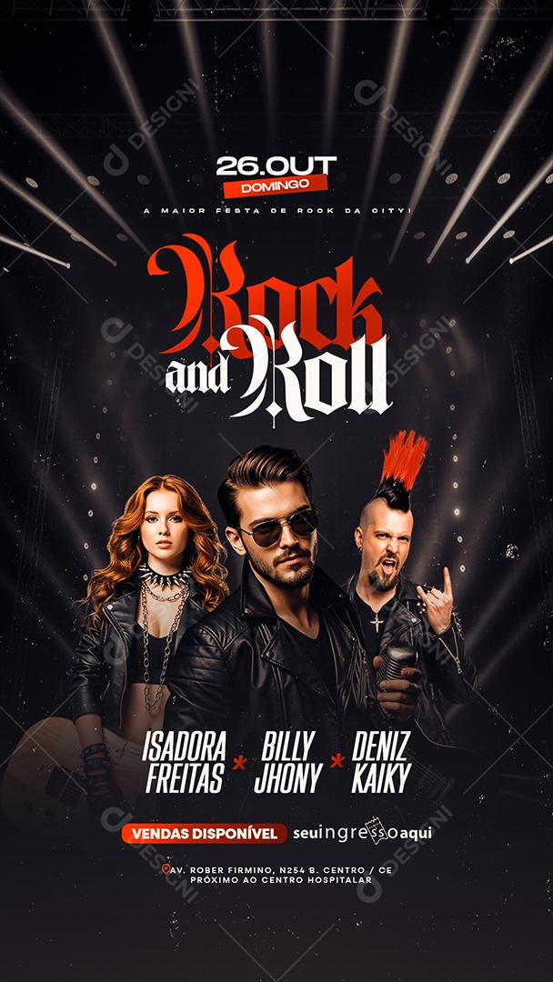 Story Flyer Próximos Shows Rock And Roll Social Media PSD Editável