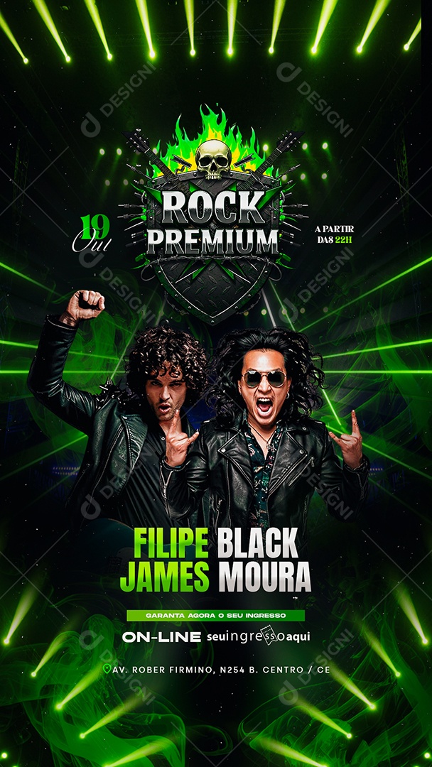 Story Flyer Próximos Shows Rock Premium Social Media PSD Editável