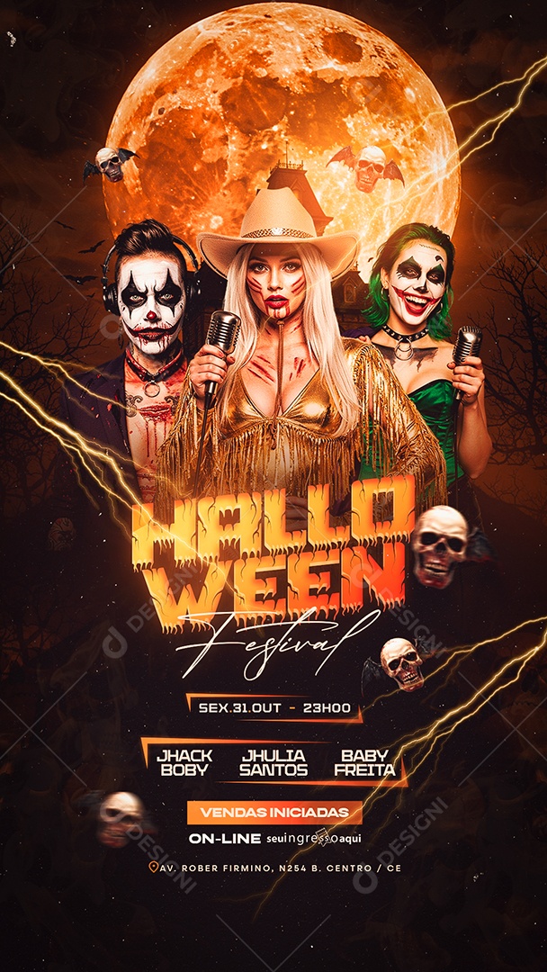 Story Flyer Halloween Festival Social Media PSD Editável