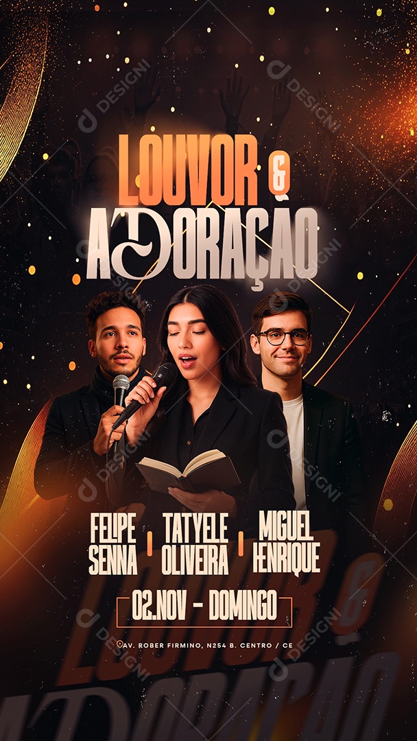 Story Flyer Gospel Louvor e Adoração Social Media PSD Editável