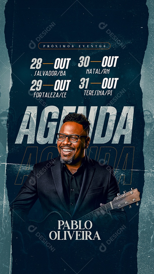 Story Flyer Gospel Agenda Pablo Oliveira Social Media PSD Editável