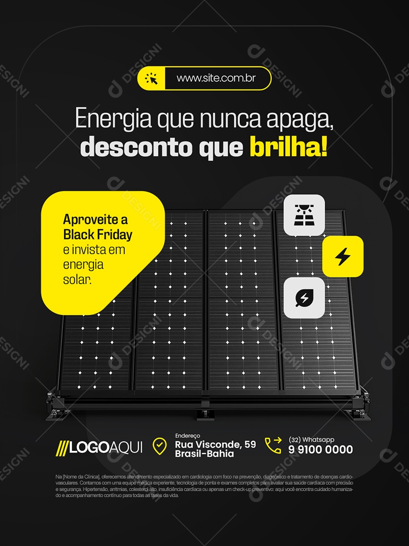 Energia Solar Black Friday Energia Que Nunca Apaga Social Media PSD Editável