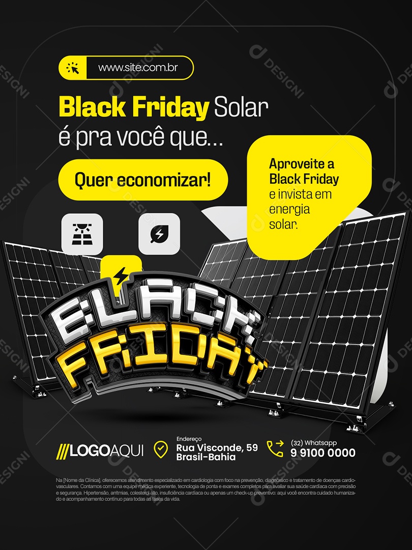 Energia Solar Black Friday Solar é Pra Você Social Media PSD Editável
