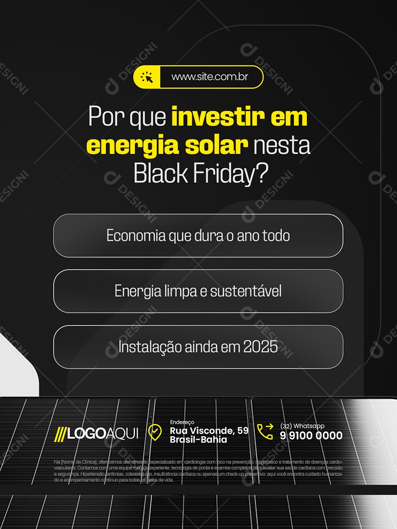 Por Que Investir em Energia Solar Social Media PSD Editável